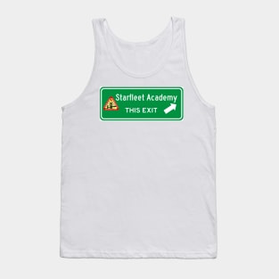 Star Fleet Academy Highway Exit Sign Tank Top